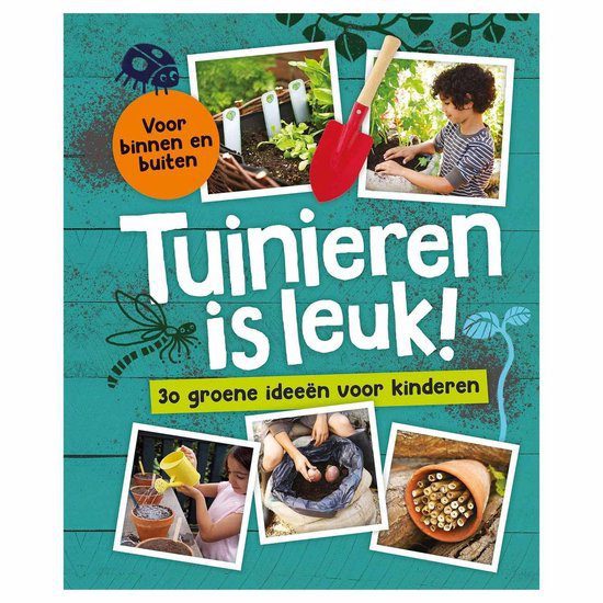 Tuinieren is leuk is een duurzaam kinderboek om meer te leren over alle bloemen, planten en dieren in de tuin.