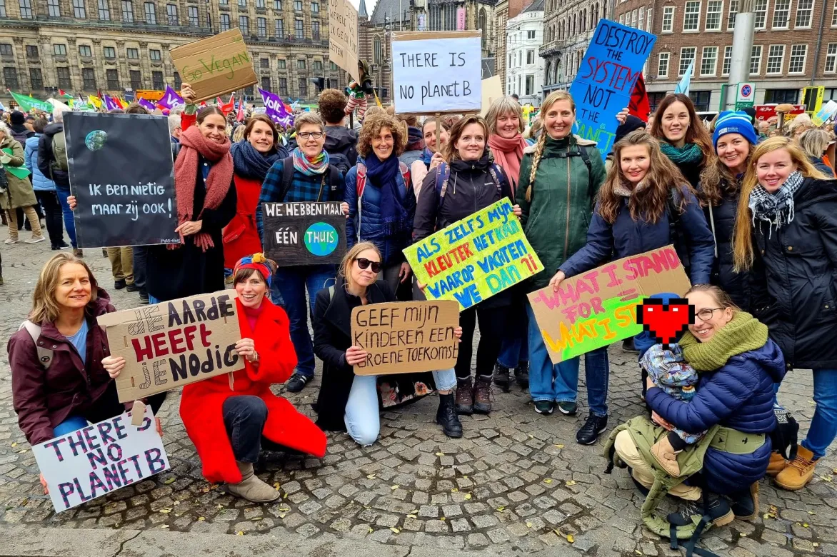 Klimaatmars Amsterdam: meer protesten is een groene trend.
