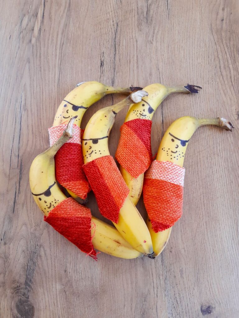 Gezonde en duurzame schooltraktaties: piraten bananen.